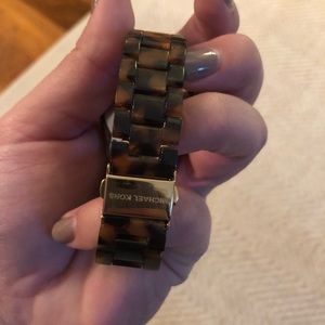 Michael kors tortoise shell watch with diamonds